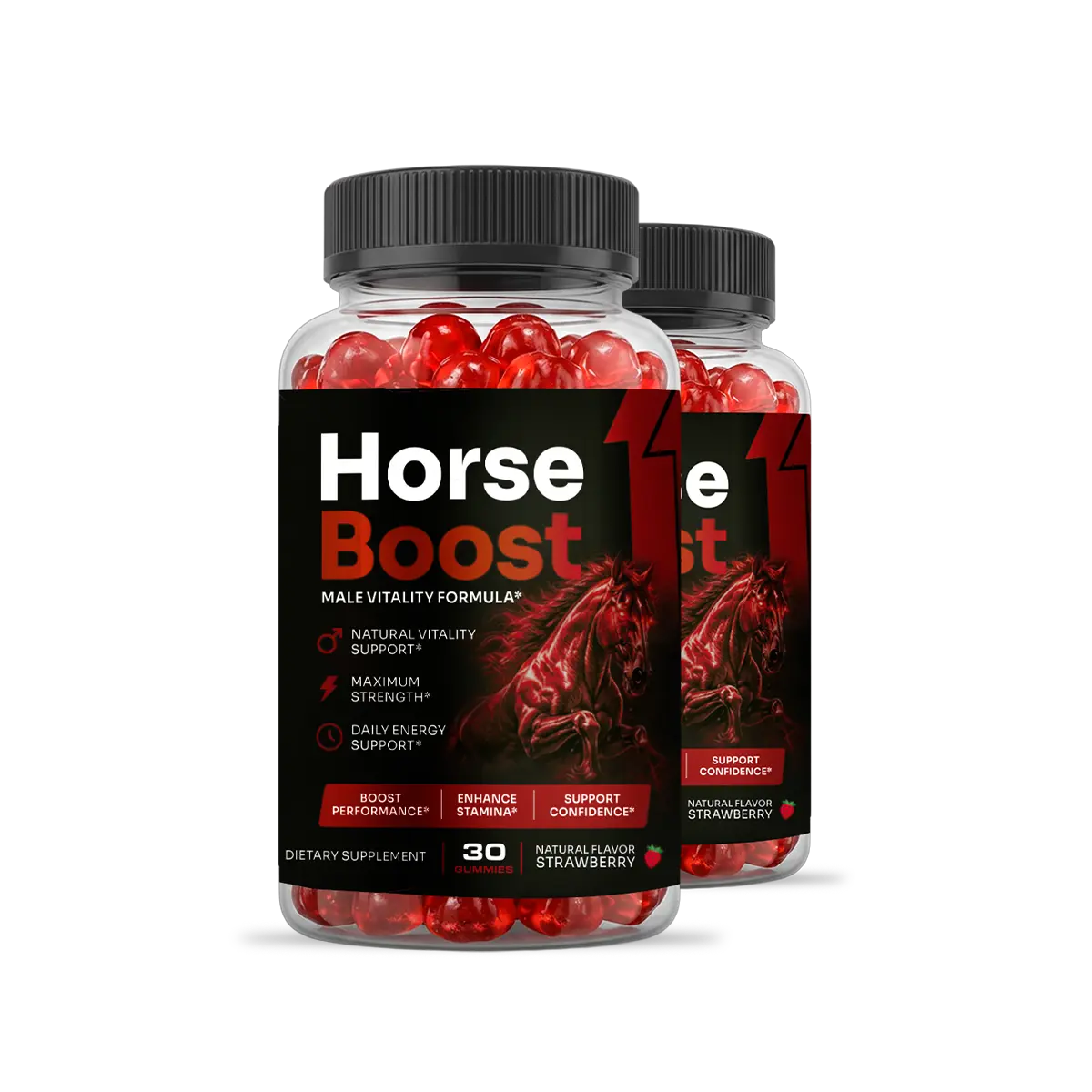 HorseBoost strawberry-flavoured men's wellness gummy